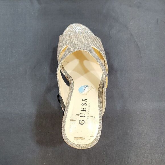 GUESS WGHASSLW-R WEDGE GLITTER OPEN TOE SANDAL - Picture 12 of 16